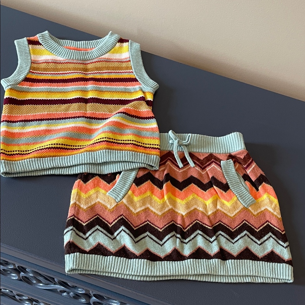 Missoni Chevron Knit Top with Pink and Brown Hues